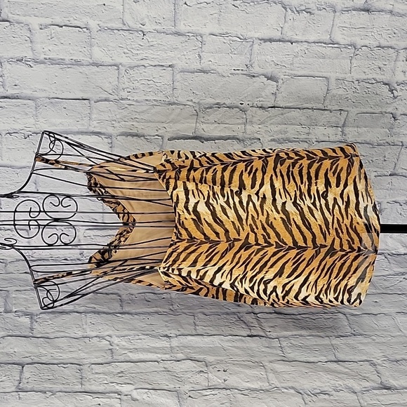 ADRIENNE Ruffled Animal Print Tank‎ Top Size Small - Picture 6 of 8